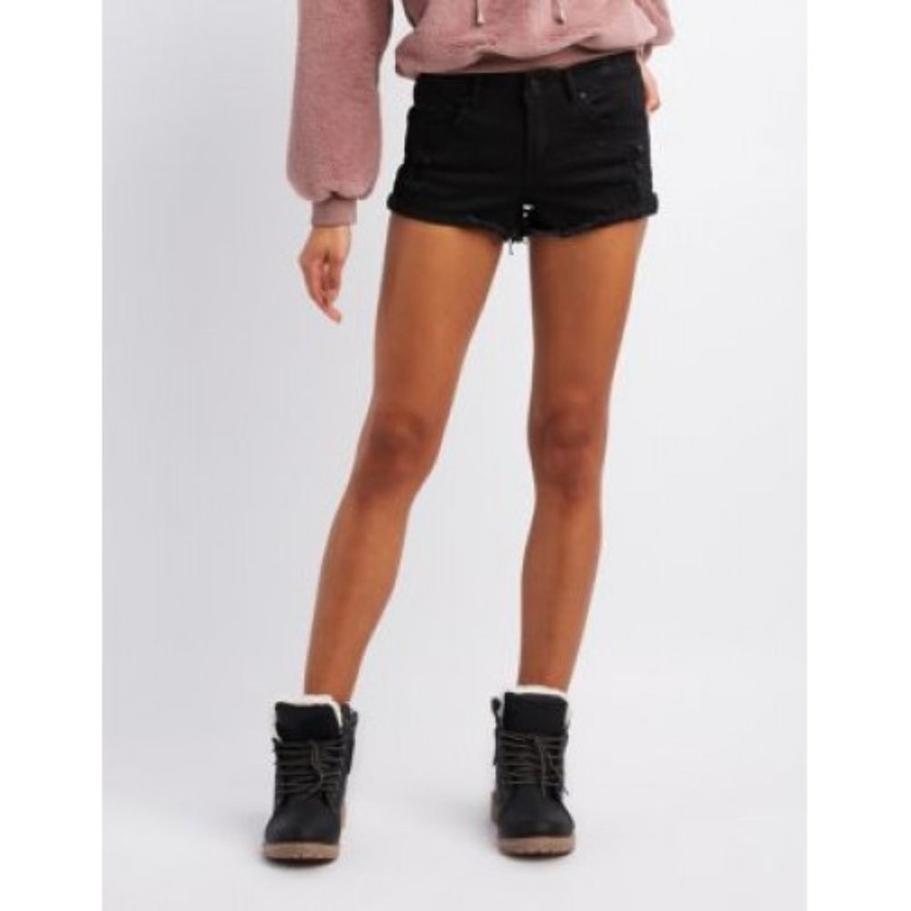 Refuge Black Denim Cotton Jean Shorts Size 0